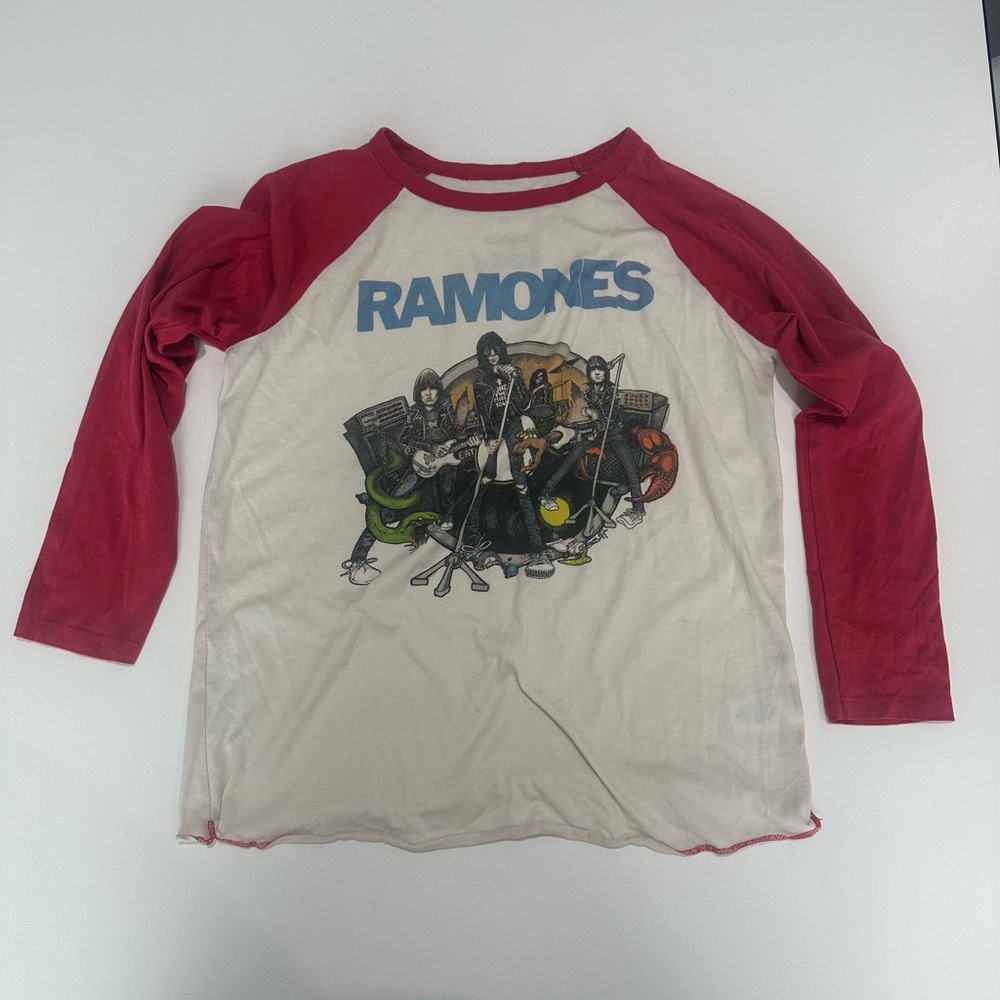 Rowdy Sprout Ramones Red and White Long Sleeve Tee